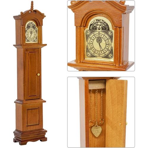  Odoria 1:12 Miniature Grandfather Clock Dollhouse Living Room Furniture Accessories