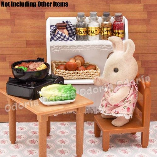  Odoria 1:6 Miniature Kitchen Shelf with Spice Jars Dollhouse Decoration Accessories, B