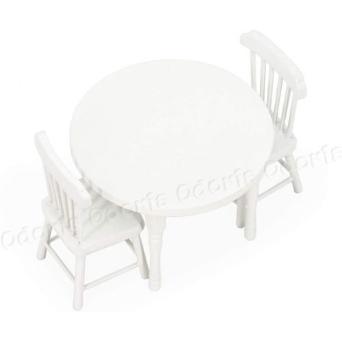  Odoria 1:12 Miniature Round Table and Chairs Dining Room Set Dollhouse Kitchen Furniture Accessories