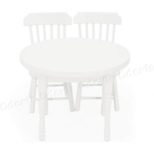  Odoria 1:12 Miniature Round Table and Chairs Dining Room Set Dollhouse Kitchen Furniture Accessories