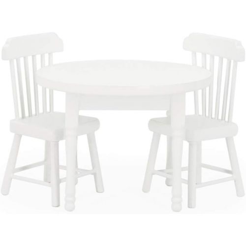  Odoria 1:12 Miniature Round Table and Chairs Dining Room Set Dollhouse Kitchen Furniture Accessories