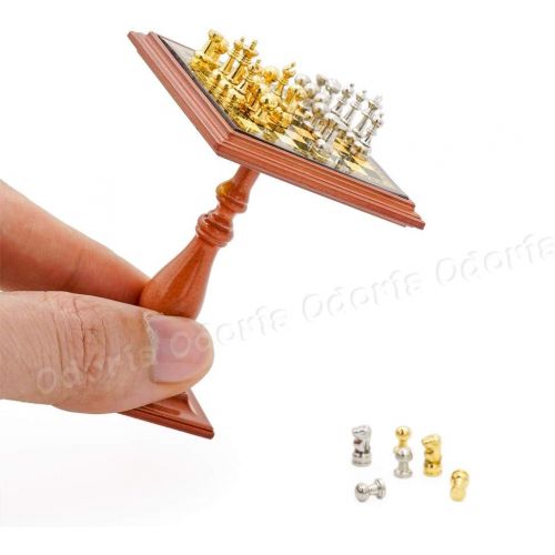  Odoria 1:12 Miniature Games Chess Set Magnetic Table Dollhouse Decoration Accessories