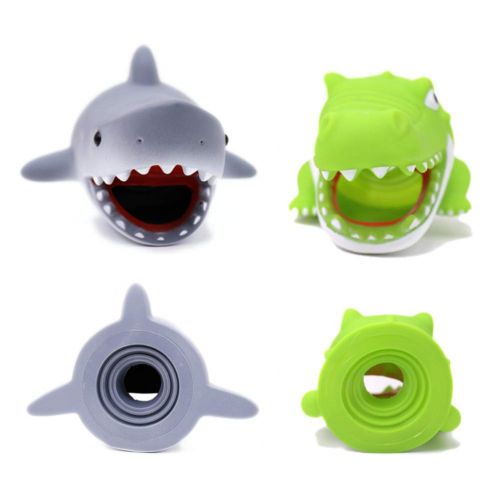  [아마존베스트]Odowalker Cartoon Faucet Extender Washbasin Bath Spout Cover Cute Animal Toy Faucet Cover Bath Safety Fun for Babies Toddlers Kids Children (Grey Shark)