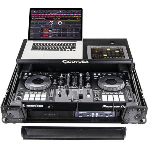  Odyssey Pioneer XDJ-RR Glide-Style Flight Case with 1 RU Rack (Black-Anodized Hardware)