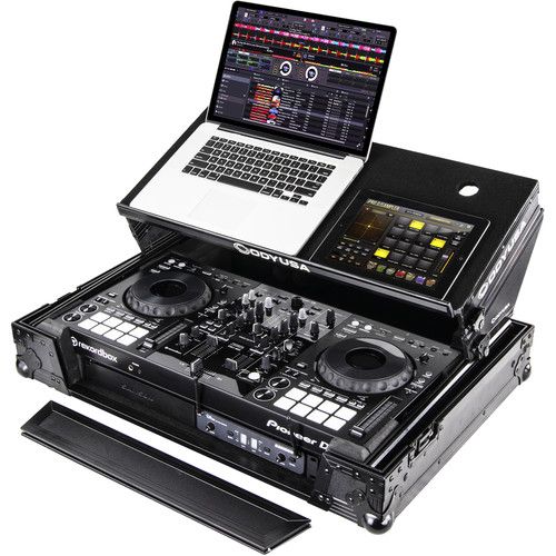  Odyssey Pioneer XDJ-RR Glide-Style Flight Case with 1 RU Rack (Black-Anodized Hardware)