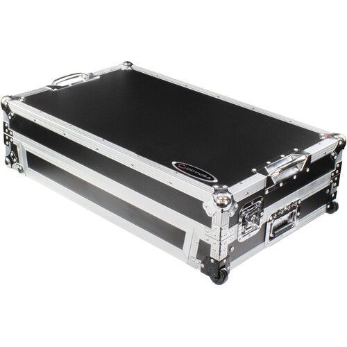  Odyssey Flight Zone Glide Style Flight Case with Wheels for RANE FOUR DJ Controller (Silver on Black)