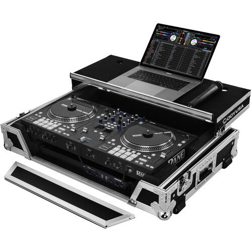  Odyssey Flight Zone Glide Style Flight Case for Rane One DJ Software Controller (Silver on Black)