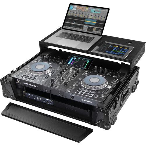  Odyssey Black Label Glide Style Flight Case for Denon Prime 2 Controller System (Black on Black)