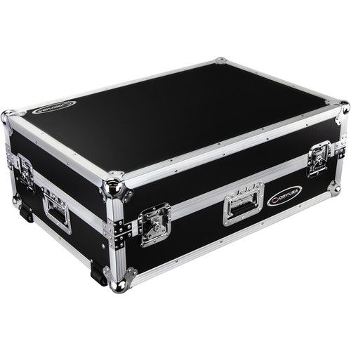  Odyssey Flight Zone Case with Laptop Platform and 2 RU Rackspace for Denon DJ Prime 4 (Silver-on-Black)