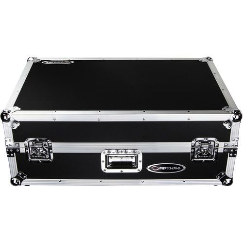  Odyssey Flight Zone Case with Laptop Platform and 2 RU Rackspace for Denon DJ Prime 4 (Silver-on-Black)