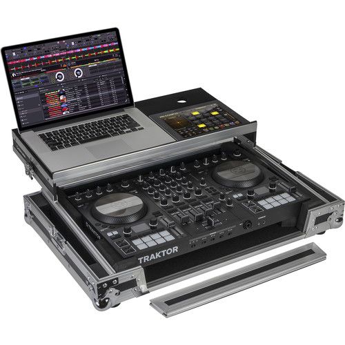  Odyssey Flight Zone Glide Style Case for Traktor Kontrol S4 MK3 DJ Controller (Silver & Chrome Hardware)