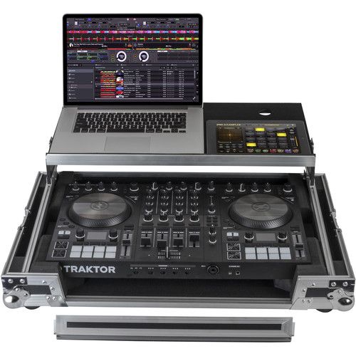  Odyssey Flight Zone Glide Style Case for Traktor Kontrol S4 MK3 DJ Controller (Silver & Chrome Hardware)