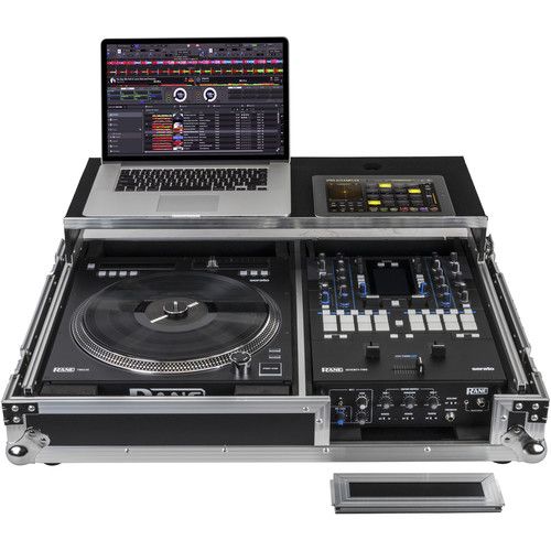  Odyssey Flight Zone Glide Style DJ Coffin for Rane Seventy-Two Mixer & Twelve Controller (Silver & Chrome Hardware)