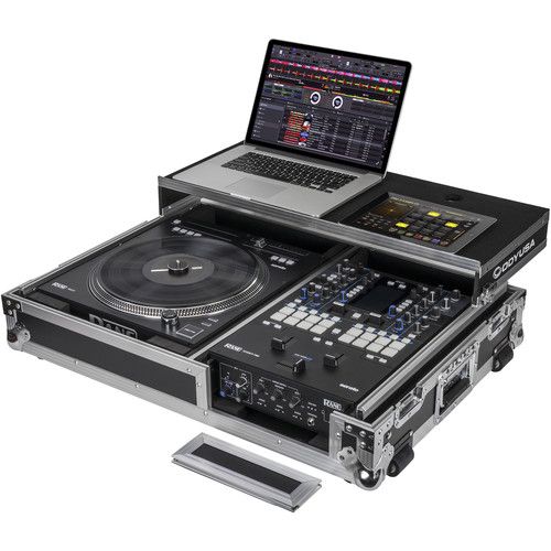  Odyssey Flight Zone Glide Style DJ Coffin for Rane Seventy-Two Mixer & Twelve Controller (Silver & Chrome Hardware)