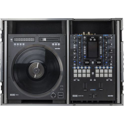  Odyssey Flight Zone Glide Style DJ Coffin for Rane Seventy-Two Mixer & Twelve Controller (Silver & Chrome Hardware)