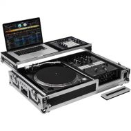 Odyssey Flight Zone Universal Single Turntable Coffin with Glide-Style Platform and Wheels (Black and Silver)