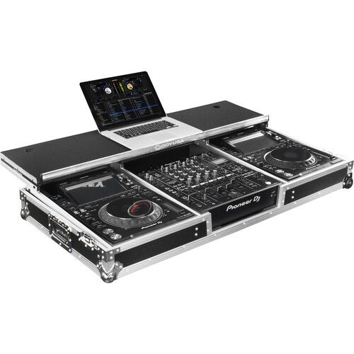  Odyssey Glide-Style DJ Coffin Flight Case with Wheels for DJM-A9 / CDJ-3000 or Similar Size Gear (Black with Silver Hardware)