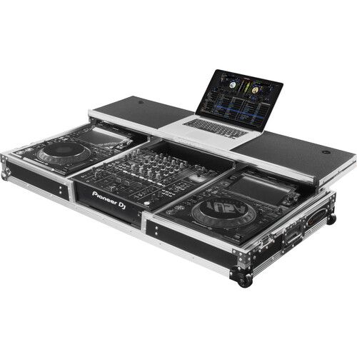  Odyssey Glide-Style DJ Coffin Flight Case with Wheels for DJM-A9 / CDJ-3000 or Similar Size Gear (Black with Silver Hardware)