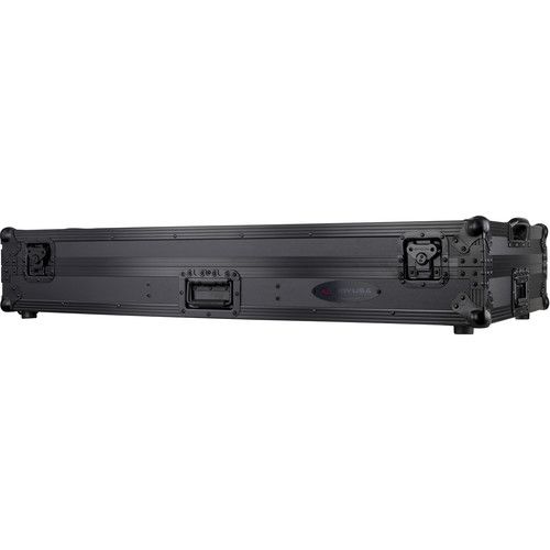  Odyssey Black Low-Profile DJ Coffin with Wheels and Glide Platform for 12