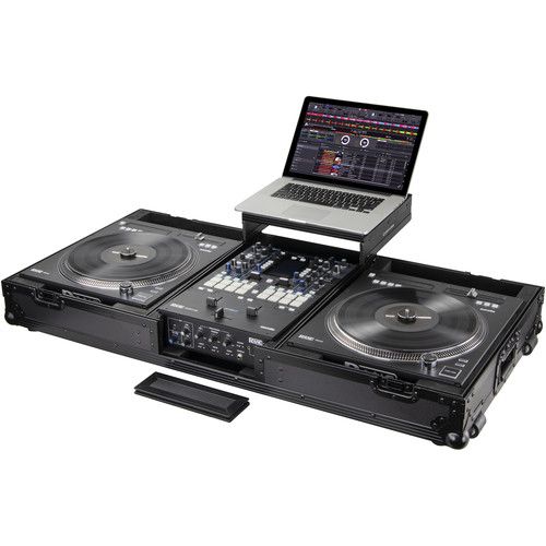  Odyssey DJ Battle Coffin for Rane Twelve and Seventy-Two with Glide Platform (Black Label, All Black)