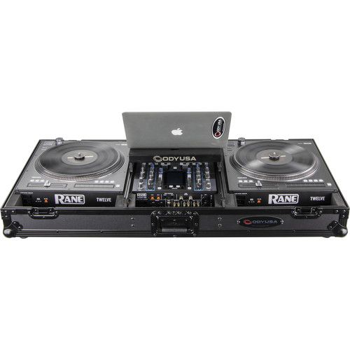  Odyssey DJ Battle Coffin for Rane Twelve and Seventy-Two with Glide Platform (Black Label, All Black)