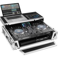 Odyssey Flight Zone Glide Style Flight Case for Denon Prime 2 Controller System (Silver on Black)