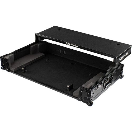  Odyssey Black Label Glide Style Flight Case with Wheels for RANE FOUR DJ Controller (Black on Black)