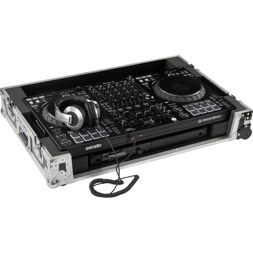  Odyssey DDJ-FLX10 Flight Case with Corner Wheels (Black/Silver)