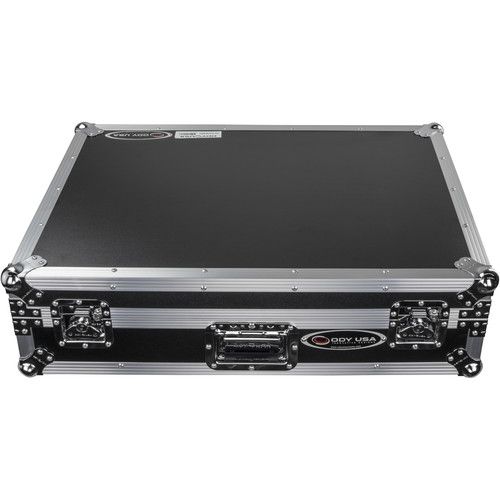  Odyssey Flight Zone Glide Style Case for Denon Prime 4+ DJ Controller (Silver and Black)