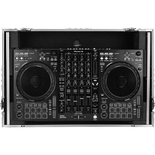  Odyssey Flight Case with Glide Style Laptop Platform and Wheels for Pioneer DJ DDJ-FLX10 (Black / Silver, 1 RU)