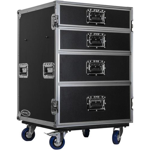  Odyssey FZWB4WDLX Flight Zone Deluxe 4-Drawer Workbox Tour Case with Casters & Side Table