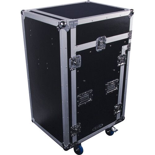  Odyssey FZGS1316WDLX Flight Zone Glide Style Slanted Combo Rack Case (Black and Chrome)