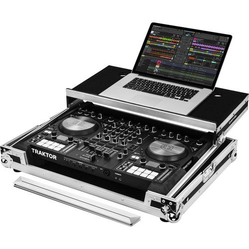  Odyssey Flight-Zone Native Instruments Traktor Kontrol S4 MK3 Flight Case with Glide Platform (Silver/Black)