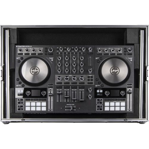  Odyssey Flight-Zone Native Instruments Traktor Kontrol S4 MK3 Flight Case with Glide Platform (Silver/Black)