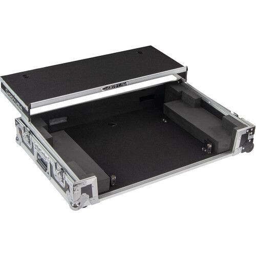  Odyssey DDJ-FLX10 Flight Case with Glide-Style Laptop Platform and Corner Wheels (Black/Silver)