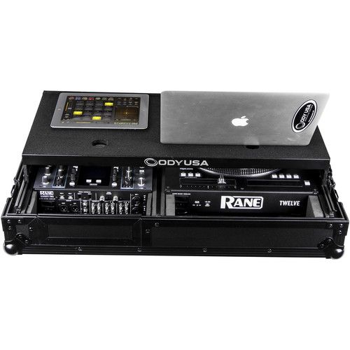  Odyssey Black Label Glide Style DJ Coffin for Rane Seventy-Two Mixer & Twelve Controller (Black Hardware)