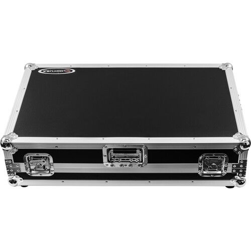  Odyssey Glide-Style Flight Case with Wheels and Laptop Platform for Pioneer DDJ-Rev7 (Black with Silver Hardware)