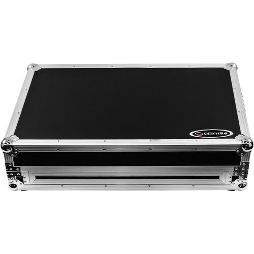  Odyssey Glide-Style Flight Case with Wheels and Laptop Platform for Pioneer DDJ-Rev7 (Black with Silver Hardware)