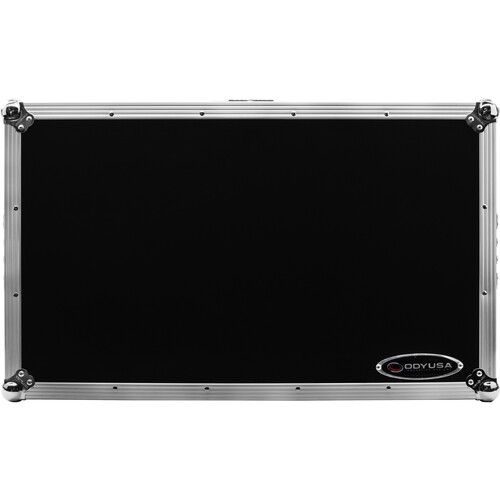  Odyssey Glide-Style Flight Case with Wheels and Laptop Platform for Pioneer DDJ-Rev7 (Black with Silver Hardware)