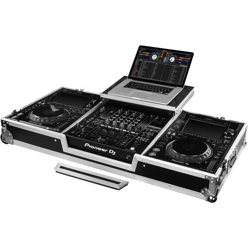  Odyssey DJ Coffin Case with Glide-Style Laptop Platform for Pioneer DJM-A9 / CDJ-3000 or Similar Size Gear