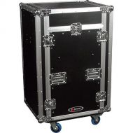 Odyssey FZGS1116WDLX Flight Zone Glide Style Slanted Combo Rack Case (Black and Chrome)