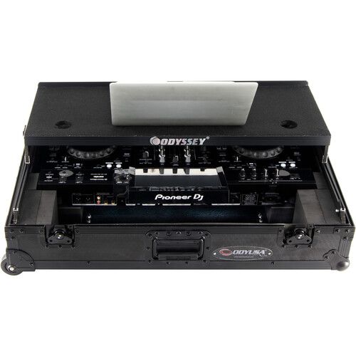  Odyssey Pioneer XDJ-RX3 Industrial Board Glide-Style Case with Wheels (1 RU, All Black)