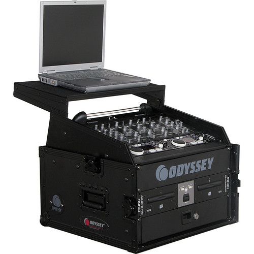  Odyssey FZGS1004BL Black Label Flight Zone Glide Style Combo Rack - 10U Over 4U (Black)