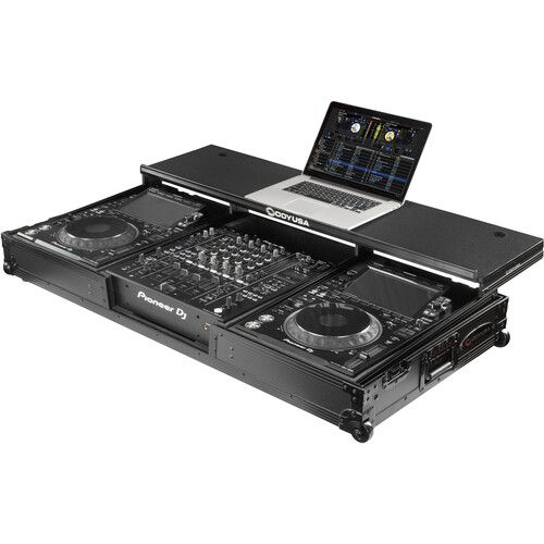  Odyssey Glide-Style DJ Coffin Flight Case with Wheels for DJM-A9 / CDJ-3000 or Similar Size Gear (Black Label)