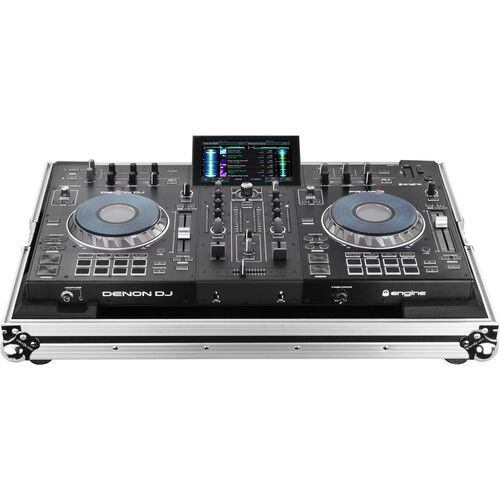  Odyssey Flight Zone Case for Denon Prime 2 DJ Controller System (Silver on Black)