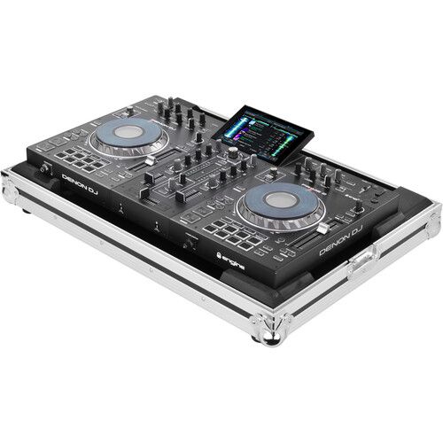  Odyssey Flight Zone Case for Denon Prime 2 DJ Controller System (Silver on Black)