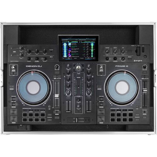  Odyssey Flight Zone Case for Denon Prime 2 DJ Controller System (Silver on Black)