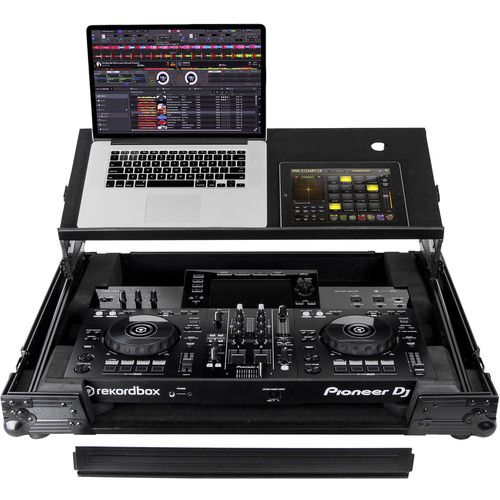  Odyssey Black Label Flight Case with Angled Glide Platform for Pioneer DJ XDJ-RR (Black on Black)