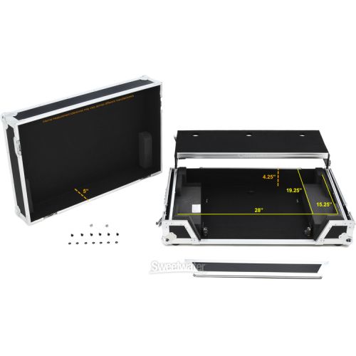  Odyssey FZGSFLX10W1M Glide-style Flight Case for Pioneer DJ DDJ-FLX10 with Wheels and 1U Rack