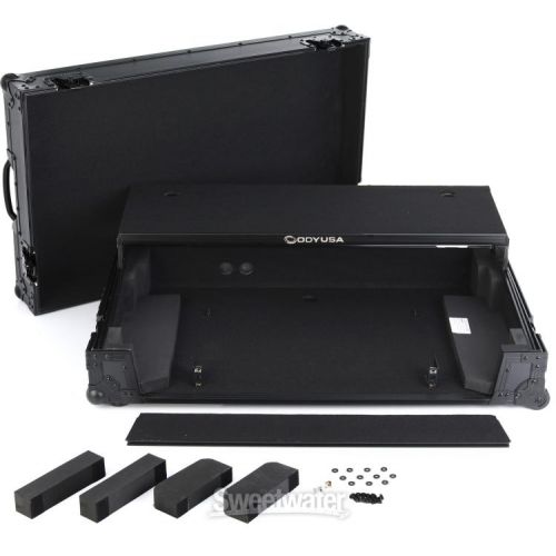  Odyssey FZGSRANE4W1BL Glide-style Flight Case for Rane Four with Wheels and 1U Rack - Black Label